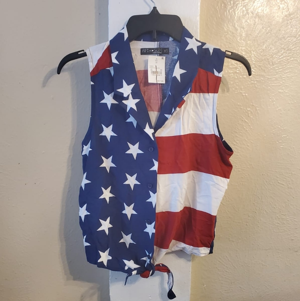 Fifth Sun Womens Flag Shirt